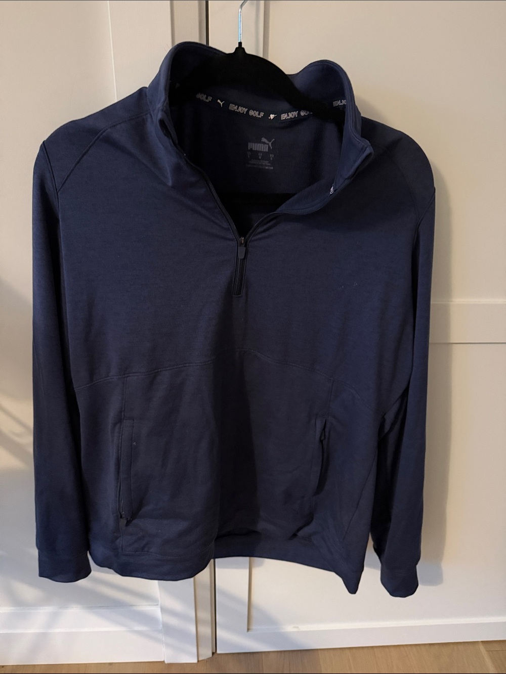Puma Zip-Front Pullover Golf Shirt - Navy Blue